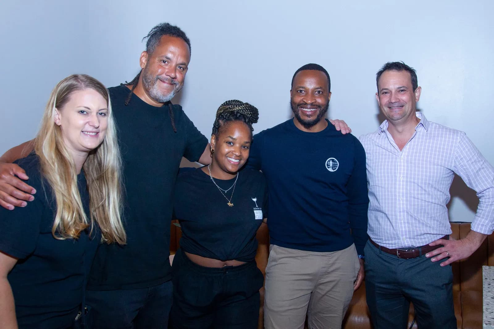 The Baobab Wines team with trade partners after a tasting