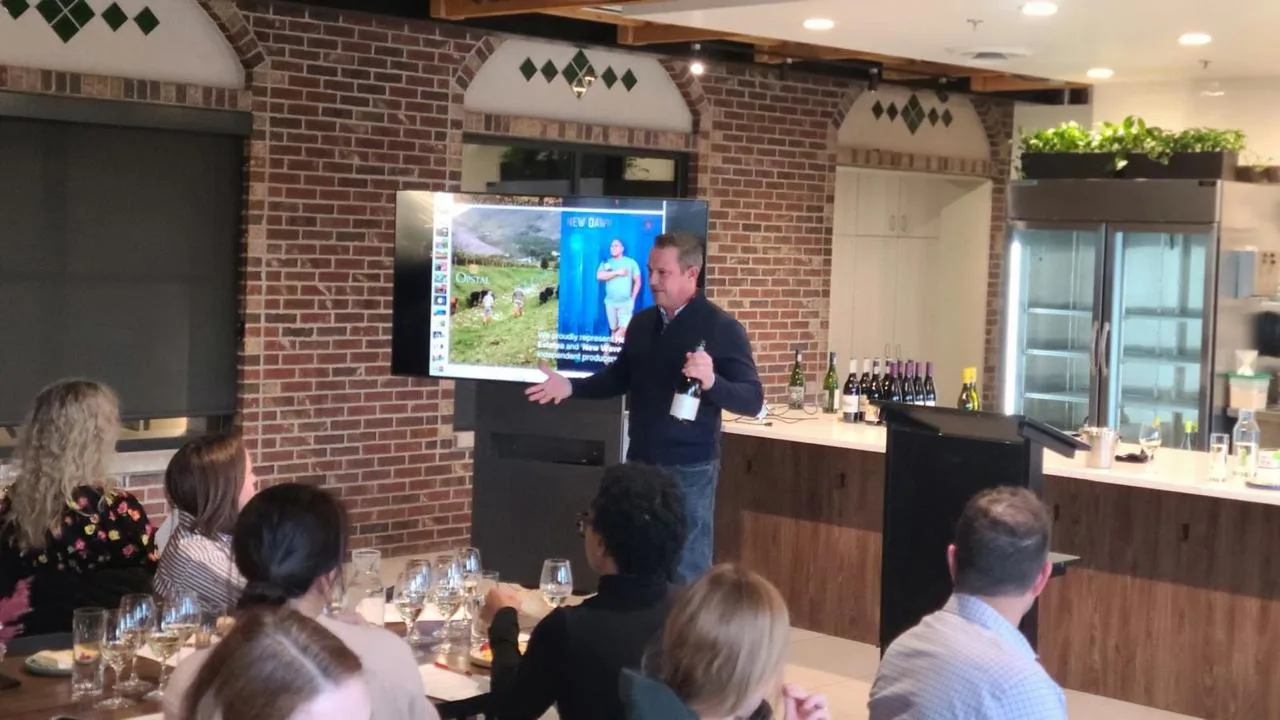 Presenting South African wines to trade guests at a tasting