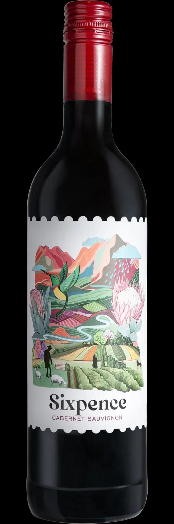 Sixpence Red bottle shot