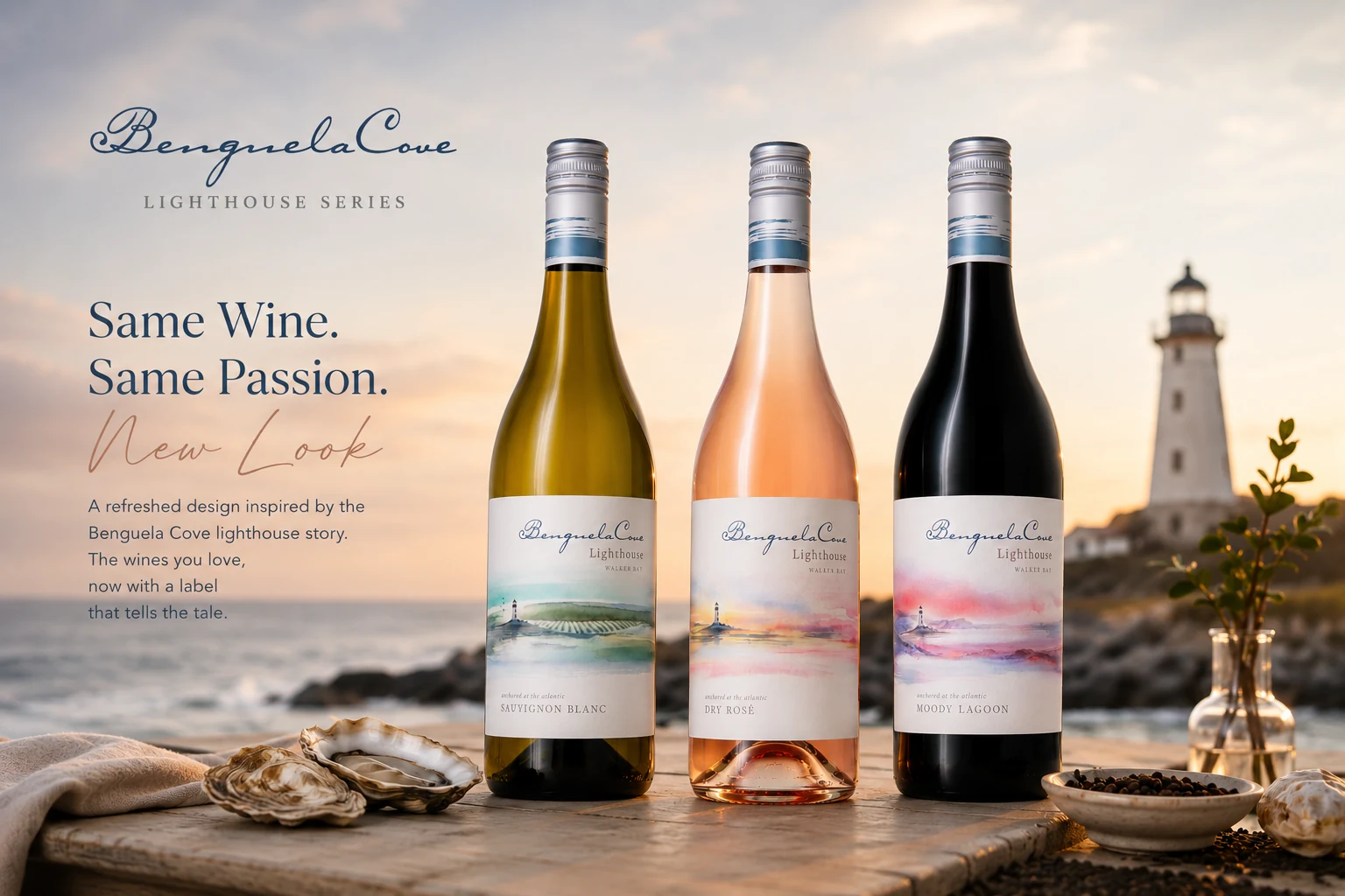 Lighthouse Series range - Sauvignon Blanc and Rosé, from Benguela Cove's Walker Bay estate