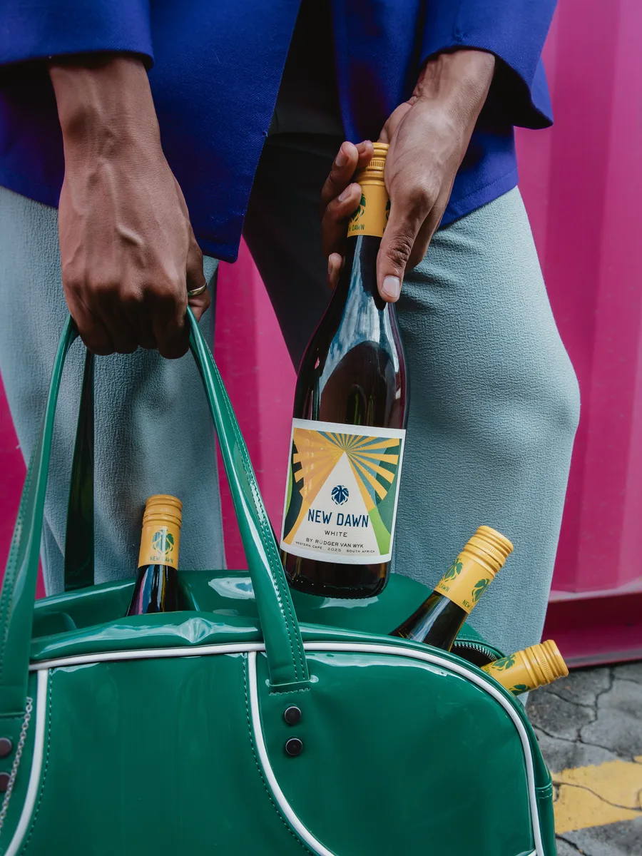 A New Dawn bottle styled with contemporary branding