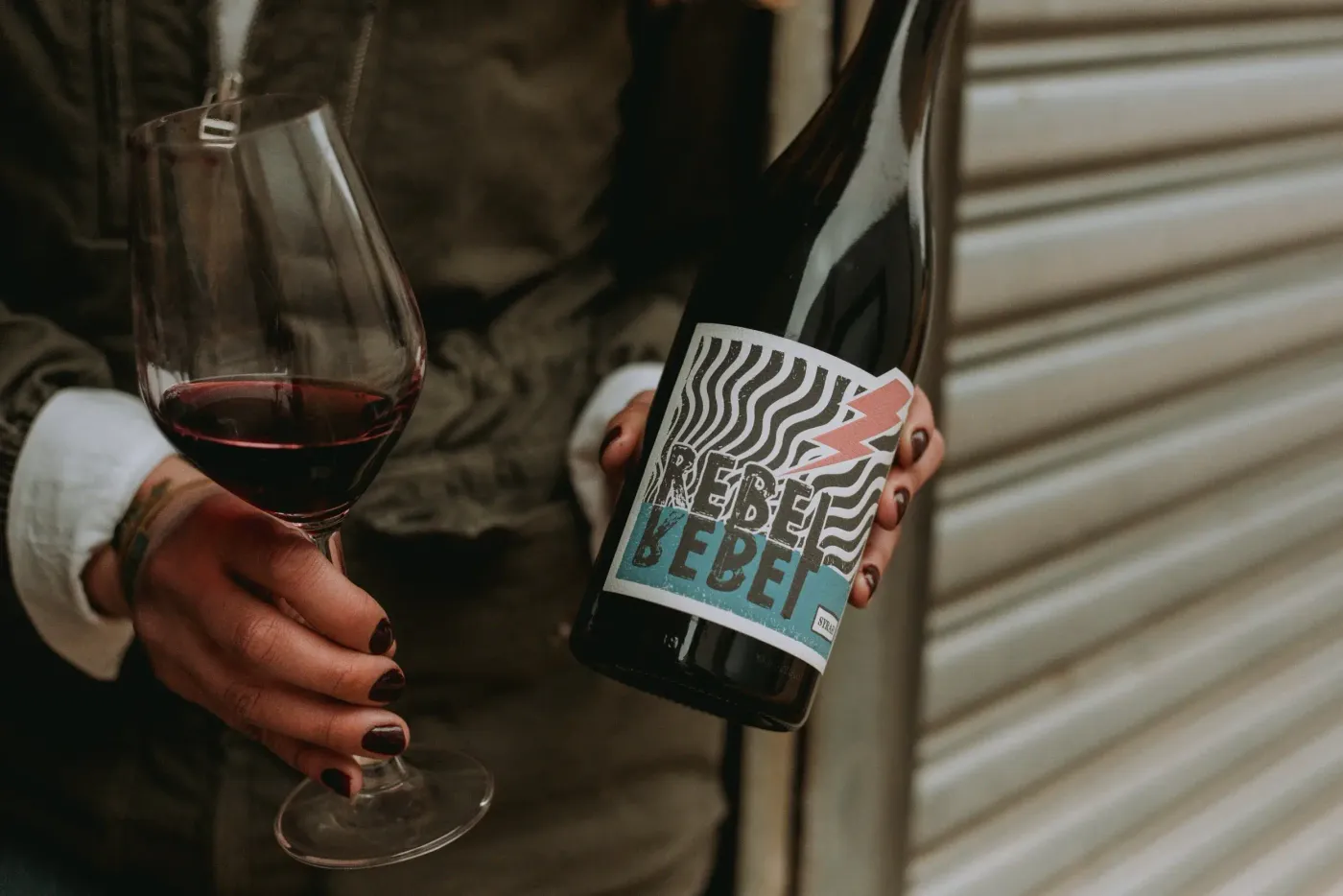 Kayleigh Hattingh tasting from the tank in the Rebel Rebel cellar