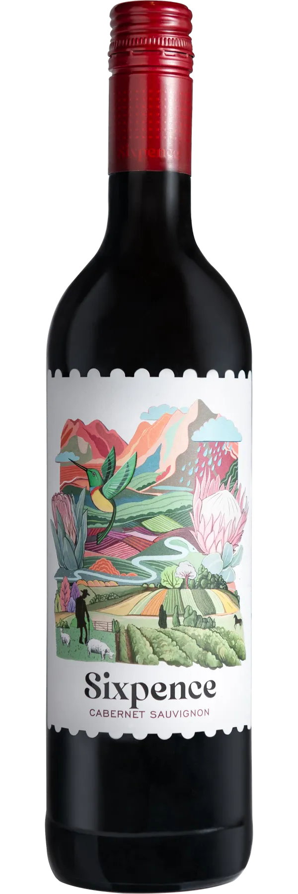 Sixpence Red bottle shot